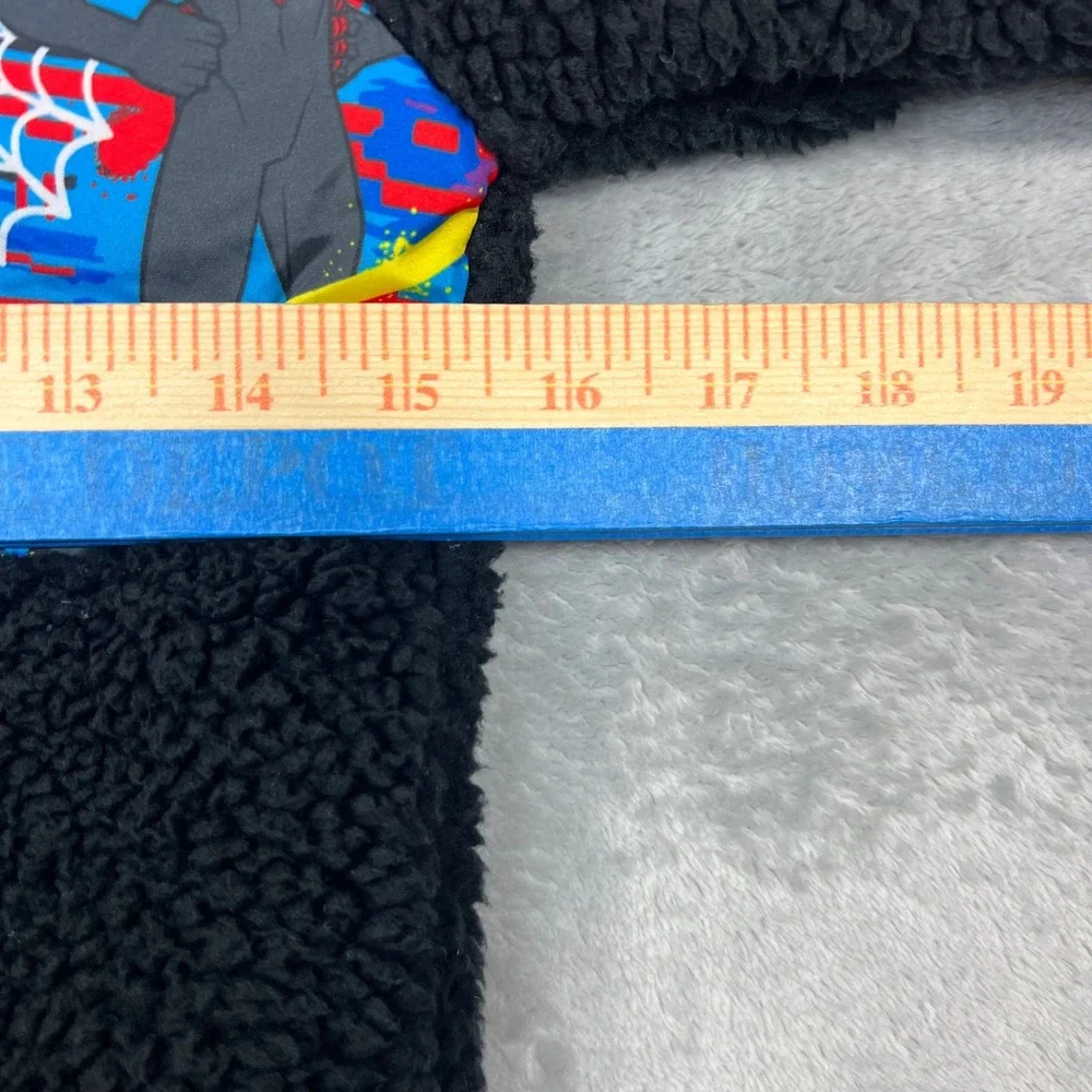 Spider-Man Puffer Reversible Hoodie Jacket Kids Size 6 Black Blue Good Marvel